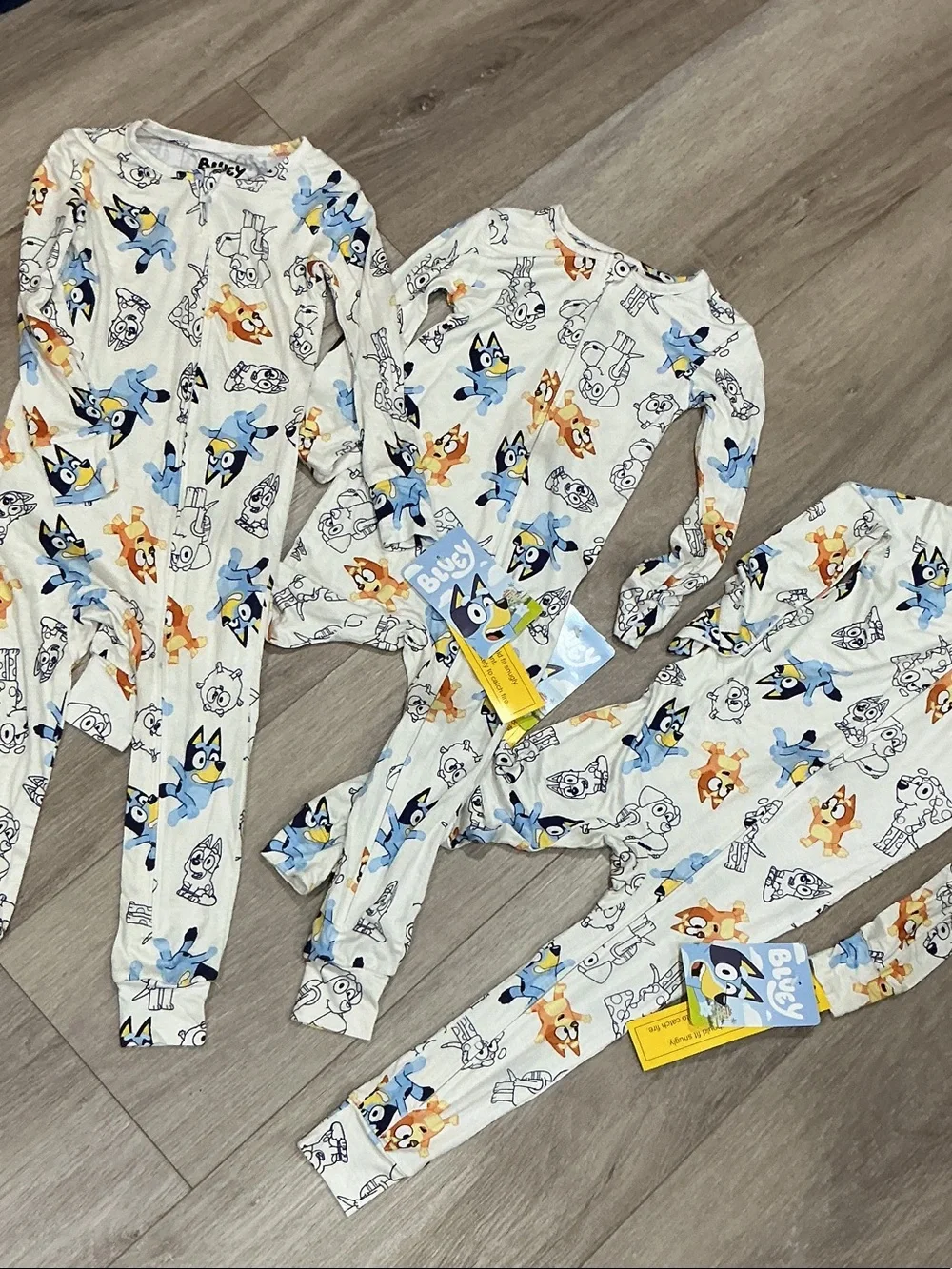 Print Kids One-Piece Pajamas - White/Blue